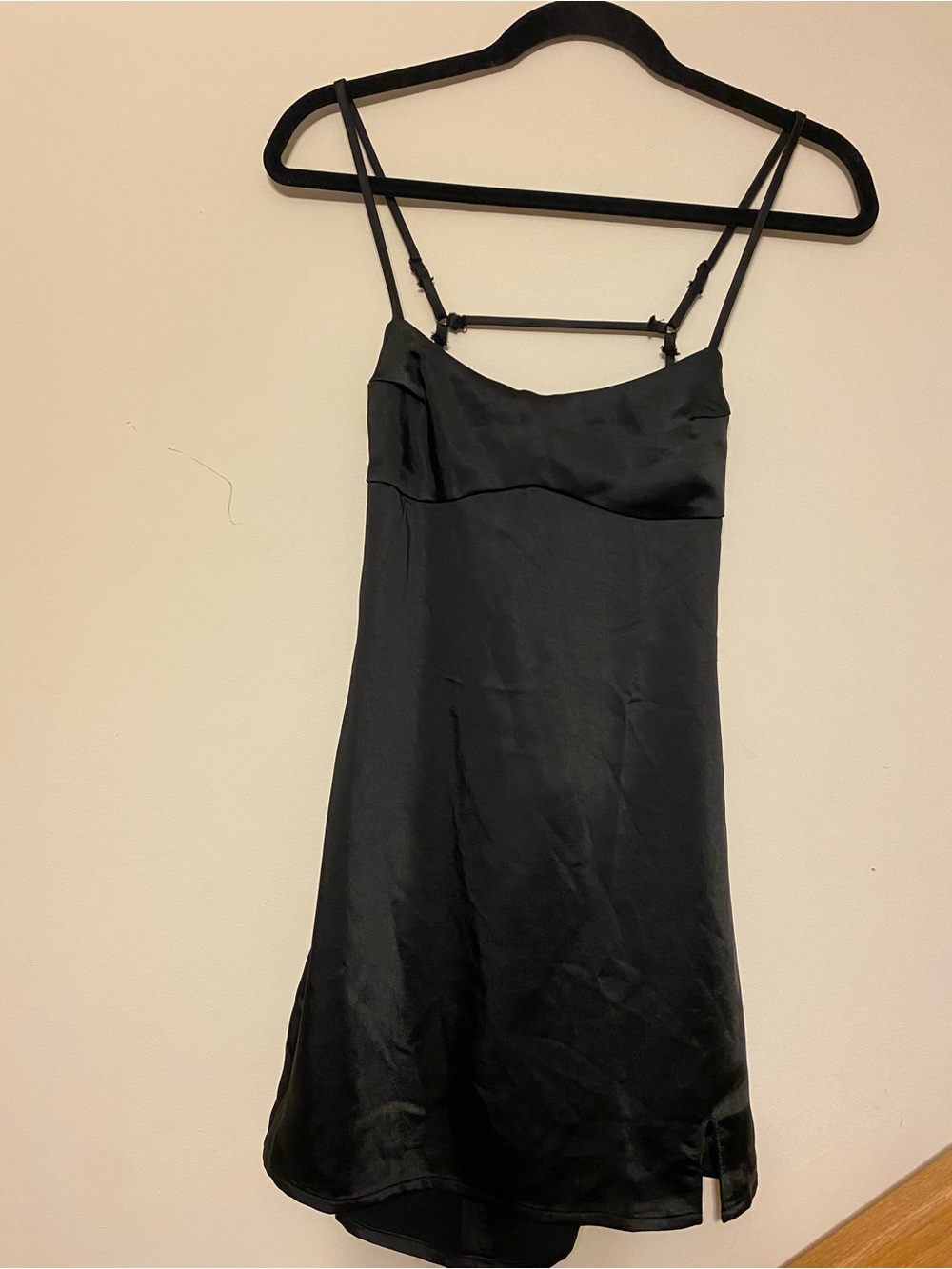 Black Satin Slip Dress